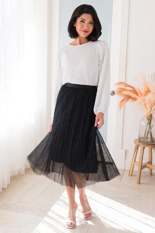 Bold leather skirts for daring fashion statements -Bold & Beautiful Modest Tulle Skirt