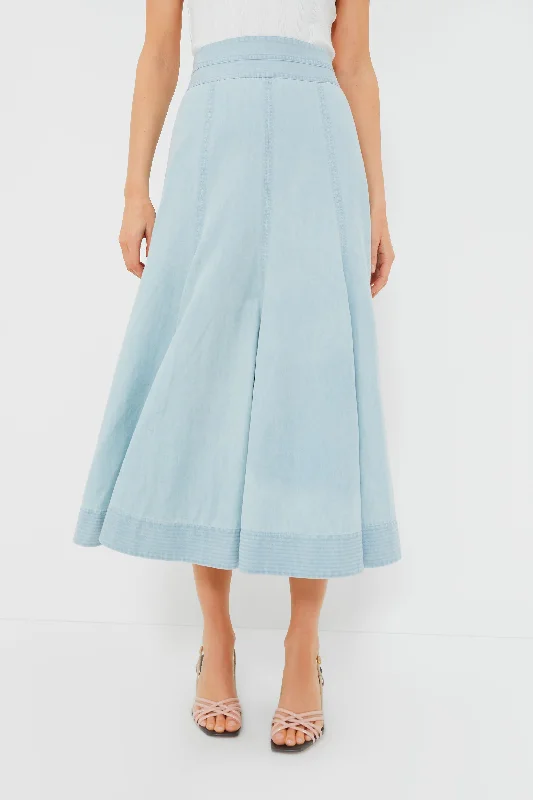 Lightweight skirts with airy fabric weave -Denim Brynn Skirt