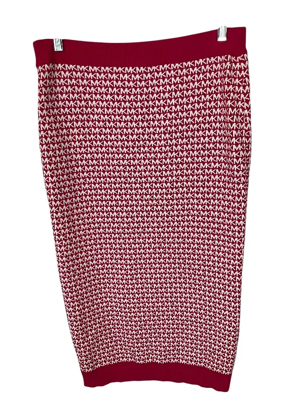 Durable denim skirts for rugged daily wear -Skirt Midi By Michael By Michael Kors In Pink, Size: M