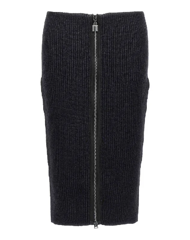 Bermuda Short Skirts for Casual -Tom Ford Womens Knitted Skirt In Black