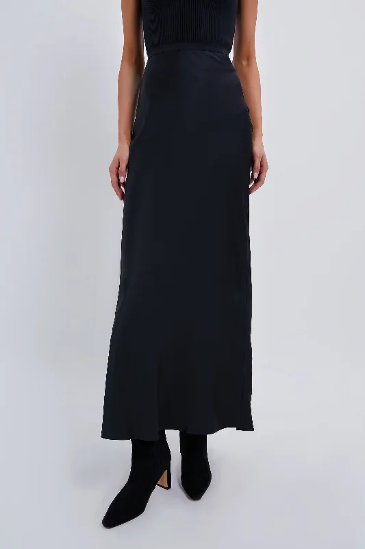 Luxury skirts with elegant silk sheen -Black Bar Silk Maxi Skirt