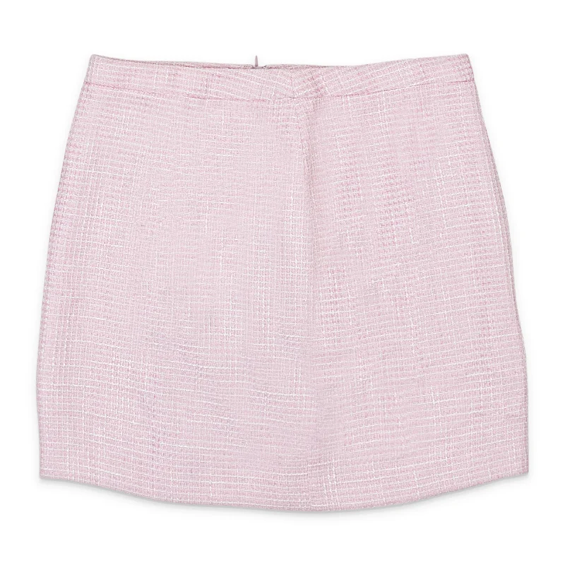 Vintage Long Skirts for Nostalgia -TEXTURED PINK MINI PENCIL SKIRT