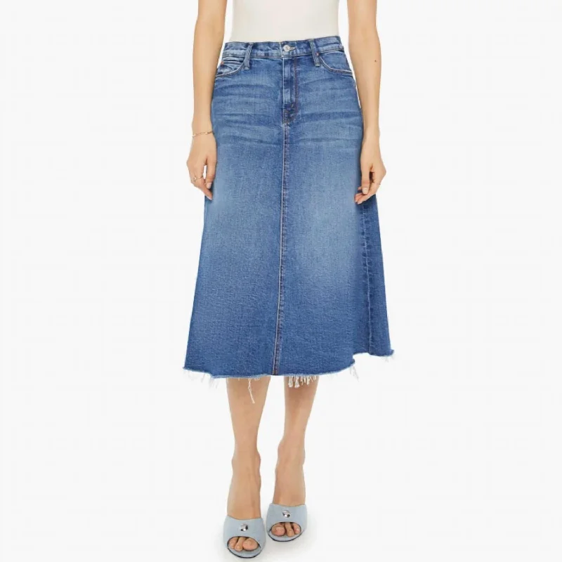 Geometric Short Skirts for Modern -The Circle Midi Fray Skirt In Dream Team