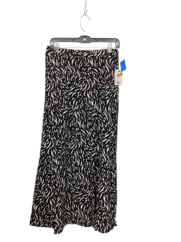 Patterned skirts with unique abstract art -Skirt Midi By Nine West In Black & White, Size: S