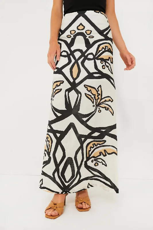 Classic black maxi skirts for versatility -Malambo White Carmenza Skirt