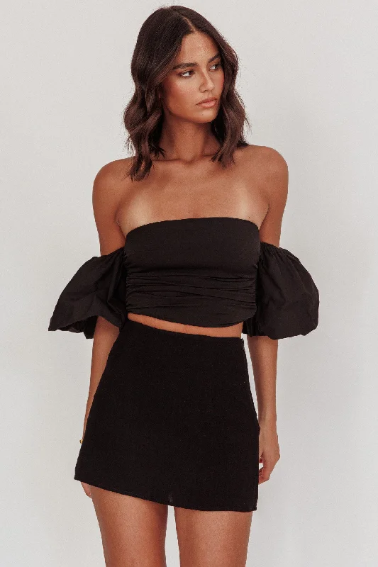 Bold leather skirts for daring fashion statements -Daily Love Fitted Mini Skirt Black