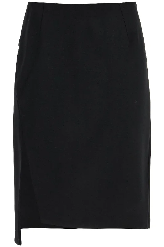 Red Long Skirts for Statement -Versace Women's Asymmetric Midi Skirt