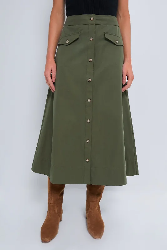 Wrap skirts for easy adjustable fit -Olive Kenya Skirt