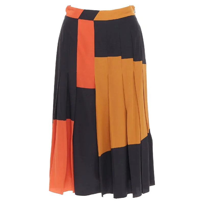 Purple Long Skirts for Royalty -Bottega Veneta colorblock pleated skirt