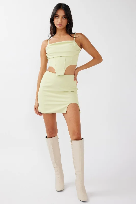 A-line mini skirts for fun flirty looks -Annika Mini Skirt Pistachio