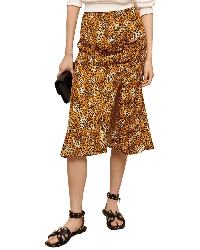 Leather Long Skirts for Luxury -Maje Jipard Midi Skirt