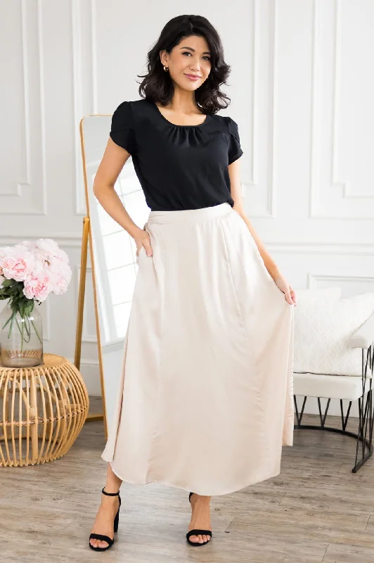 Soft skirts with plush cotton lining -No Standing By Satin Skirt