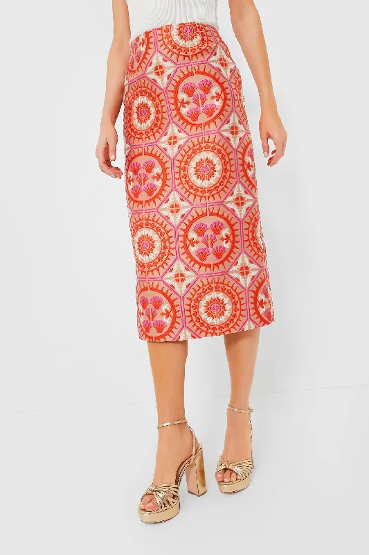 Designer skirts for luxury fashion flair -Sun Jacquard Pencil Skirt