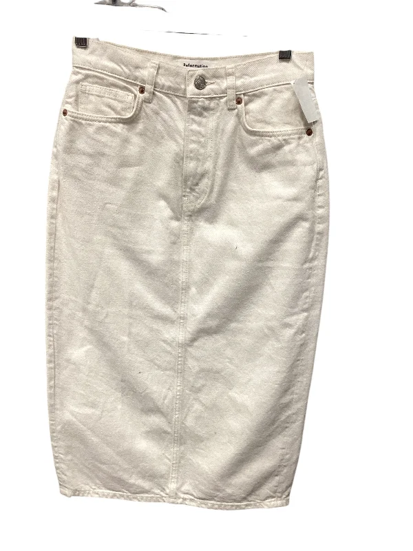 Durable cotton skirts for tough daily use -Skirt Designer By Reformation In Cream, Size: 2