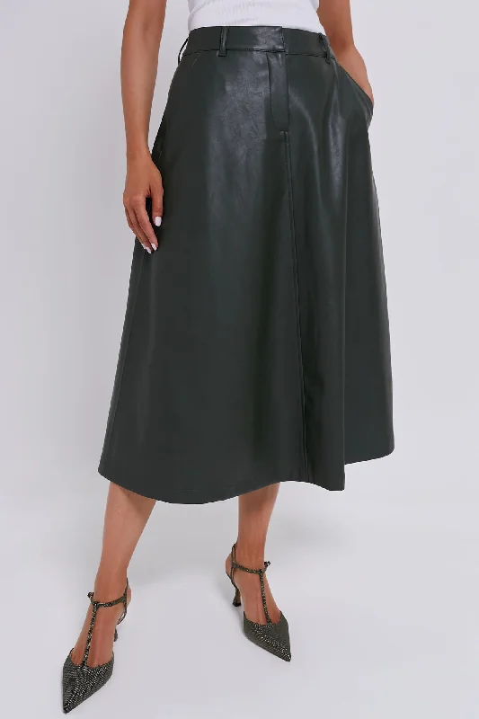 Durable skirts for active lifestyle needs -Green Leather Ira Skirt