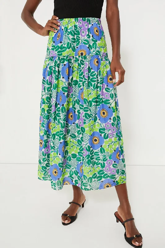 A-line midi skirts for balanced style -Wisteria Aura Blossom Midi Skirt