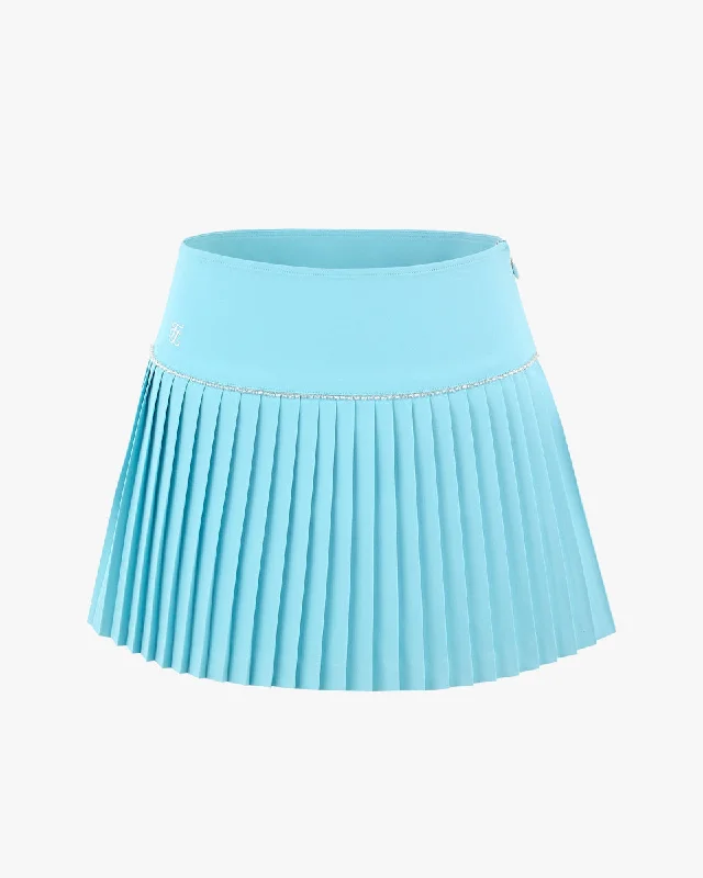 Pleated skirts for sophisticated evening wear -Fair Liar Signature Flare Pleated Skirt- Turquoise