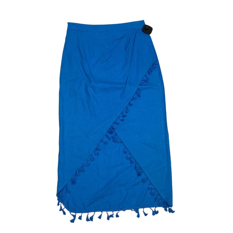 Bold skirts with bright color pops -Skirt Midi By Shein In Blue, Size: S