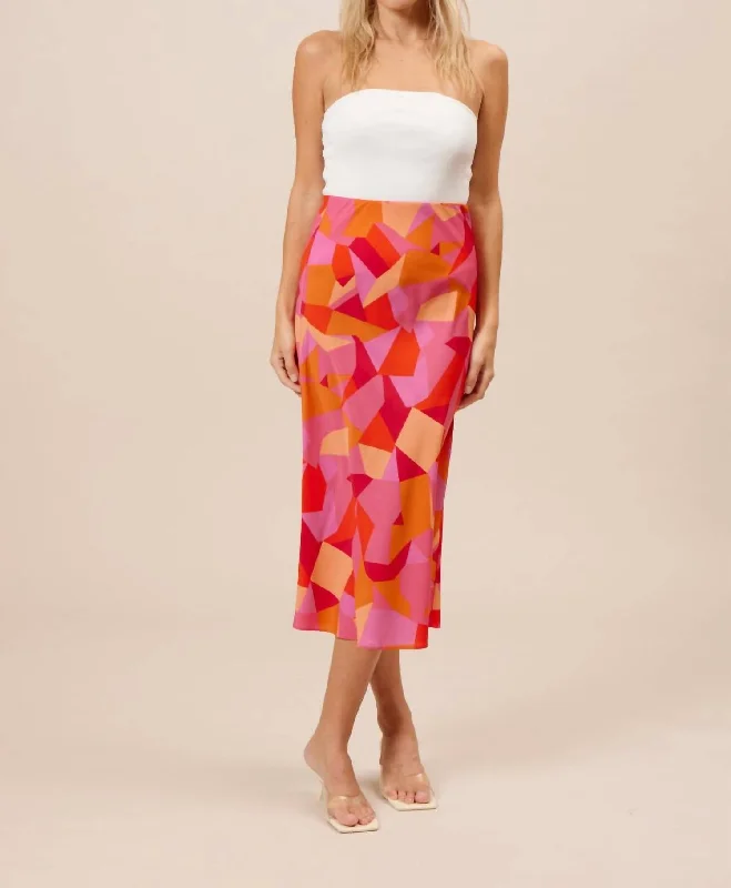 Bermuda Short Skirts for Casual -Adonia Midi Skirt In Geo Print