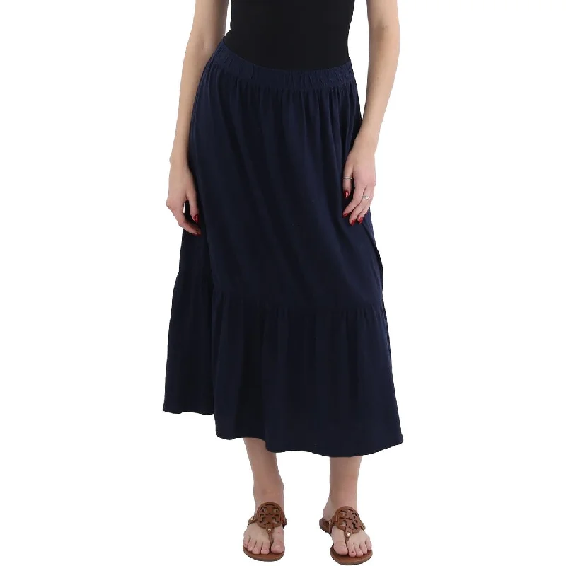 Spandex Short Skirts for Fit -Womens Midi Tiered Midi Skirt