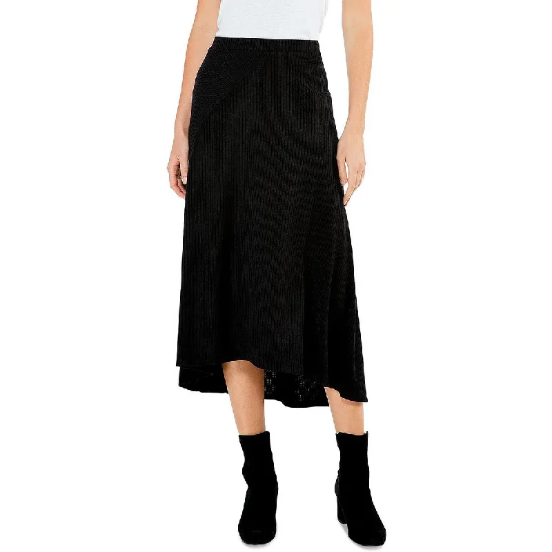 Pleated Short Skirts for Girly -Womens Ribbed Knit Cozy Midi Skirt