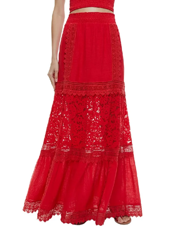 Long Skirts for Shopping Trips -alice + olivia Reise Linen Skirt