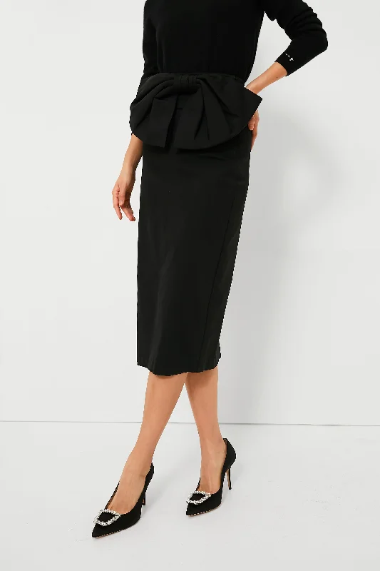 Durable skirts for long-lasting wardrobe staples -Black Bow Pencil Skirt