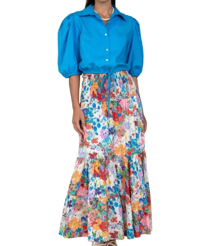 African Long Skirts with Culture -Izzy Skirt In Bouquette