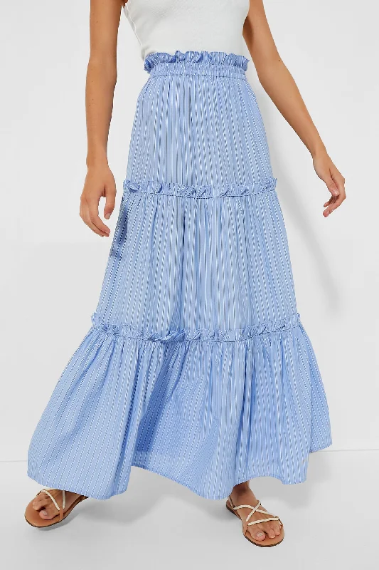 A-line mini skirts for fun flirty looks -Cornflower Blue Stripe Prado Skirt