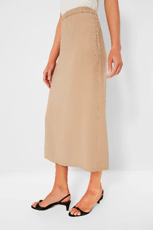 Lightweight skirts for warm season chic -Khaki Keaton Skirt