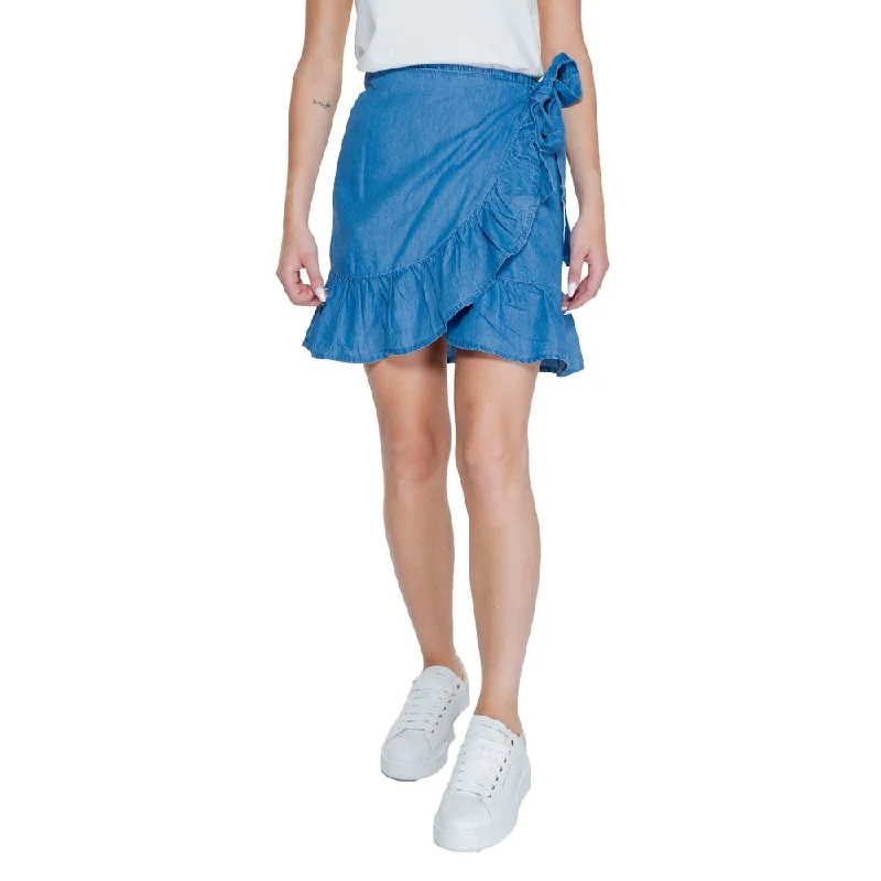 Abstract Short Skirts for Creative -Only blue Cotton Women's Skirt