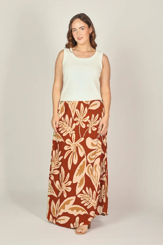 Leather Short Skirts for Edgy -Sabina Maxi Skirt in Malibu Sunset