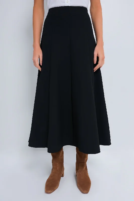 Classic skirts with subtle texture weave -Black Dottie Aline Midi Skirt