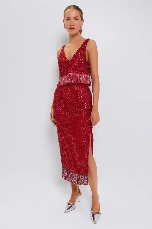 Ruffled midi skirts for delicate feminine touch -Ruby Randall Top and Maxi Skirt Set