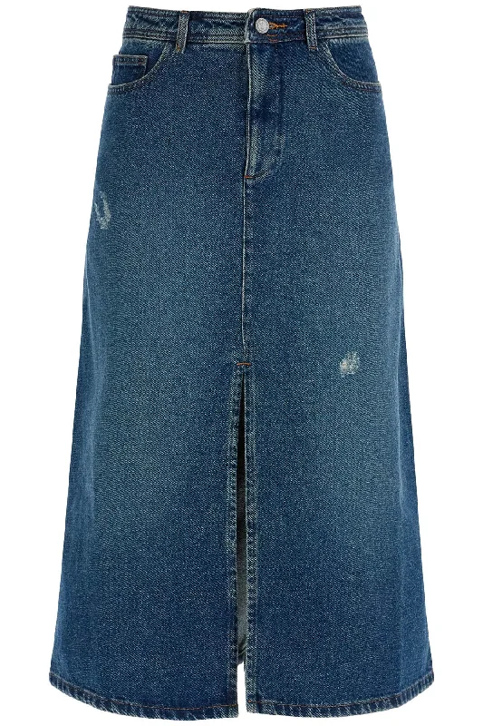 Black Long Skirts for Versatile -A.P.C. Women's 'Georgia blue Midi Skirt In