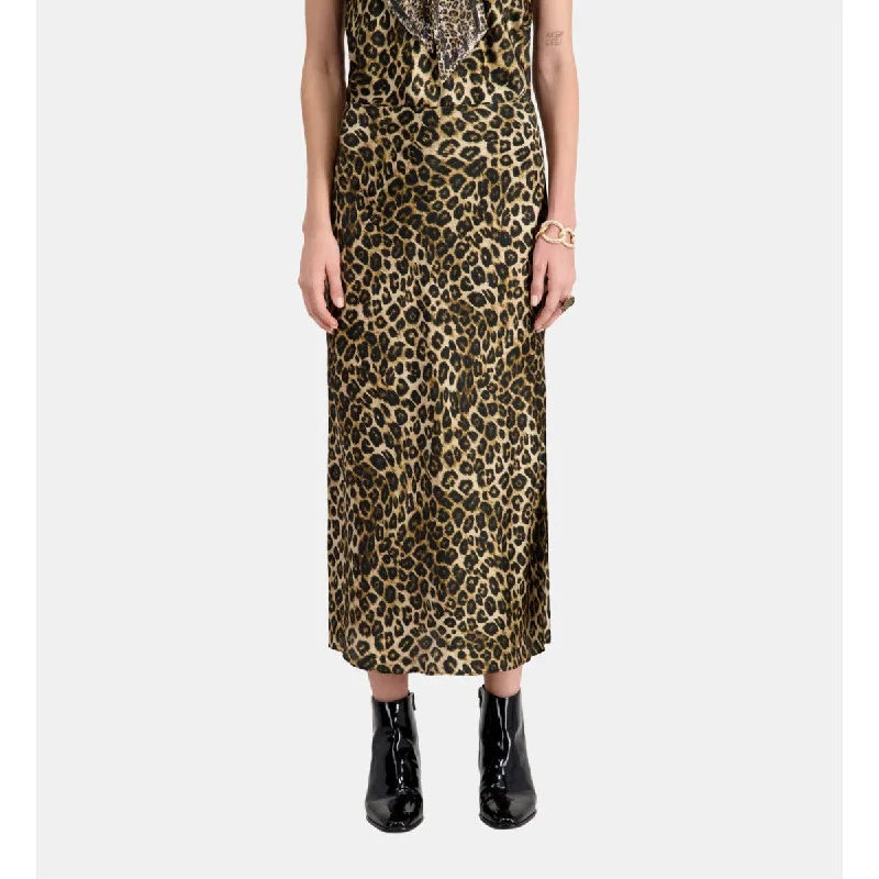 Long Skirts for Casual Outings -Long Printed Silk Skirt