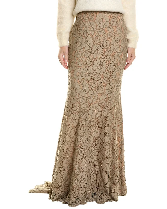 Vintage Long Skirts for Nostalgia -Michael Kors Floral Lace Fishtail Skirt