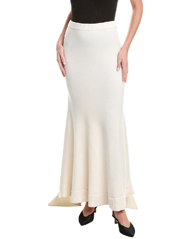 Nylon Long Skirts for Stretch -Michael Kors Collection Cashmere-Blend Fishtail Maxi Skirt