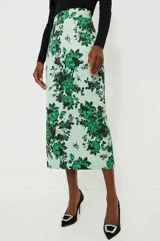 Casual skirts for effortless everyday wear -Green Festive Bouquet Lorinda Skirt