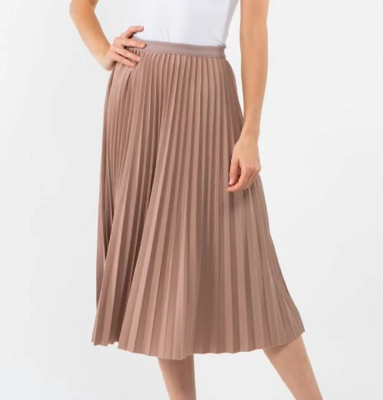 Long Skirts for Wedding Ceremony -Pleated Skirt In Taupe