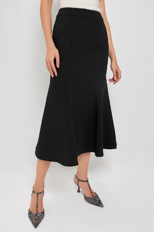 Vintage denim skirts for nostalgic charm -Black Iris Skirt