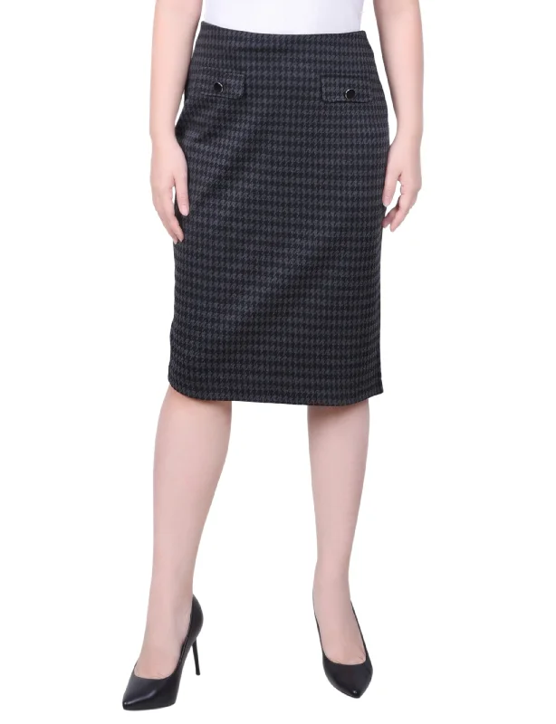 Cute skirts with playful polka dots -Knee Length Double Knit Skirt