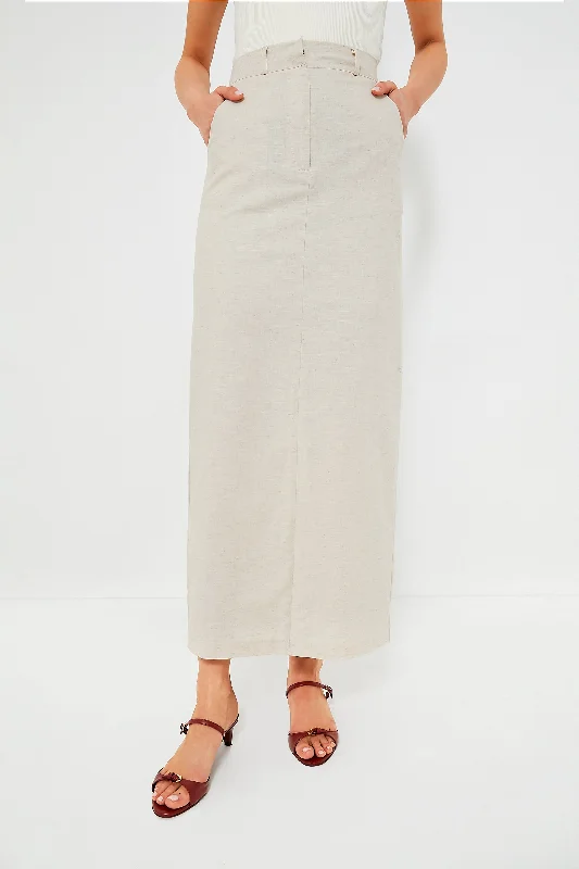 Flowy maxi skirts for breezy summer style -Natural Midi Skirt