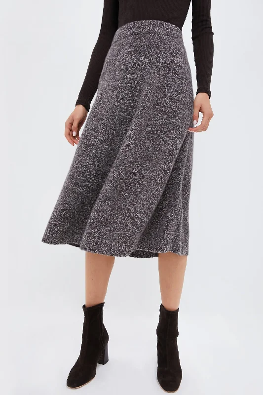 A-line skirts for flattering timeless silhouettes -Dark Brown Piega Skirt