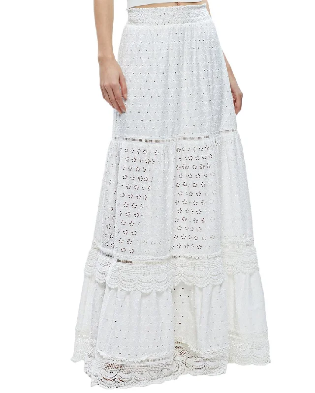 Low-waisted Long Skirts for Relaxed -alice + olivia Reise Paneled Maxi Skirt