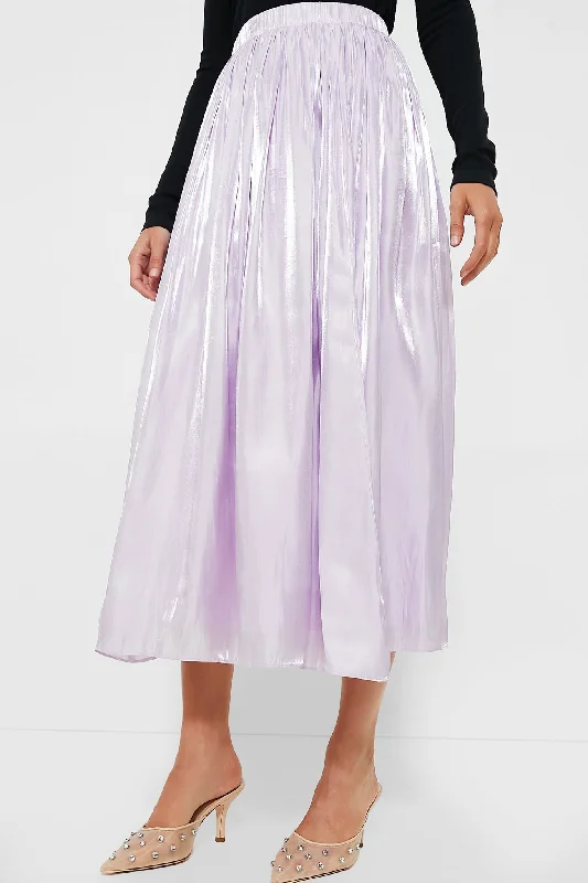 Cute mini skirts for fun party nights -Lilac Pleated Bellamy Skirt