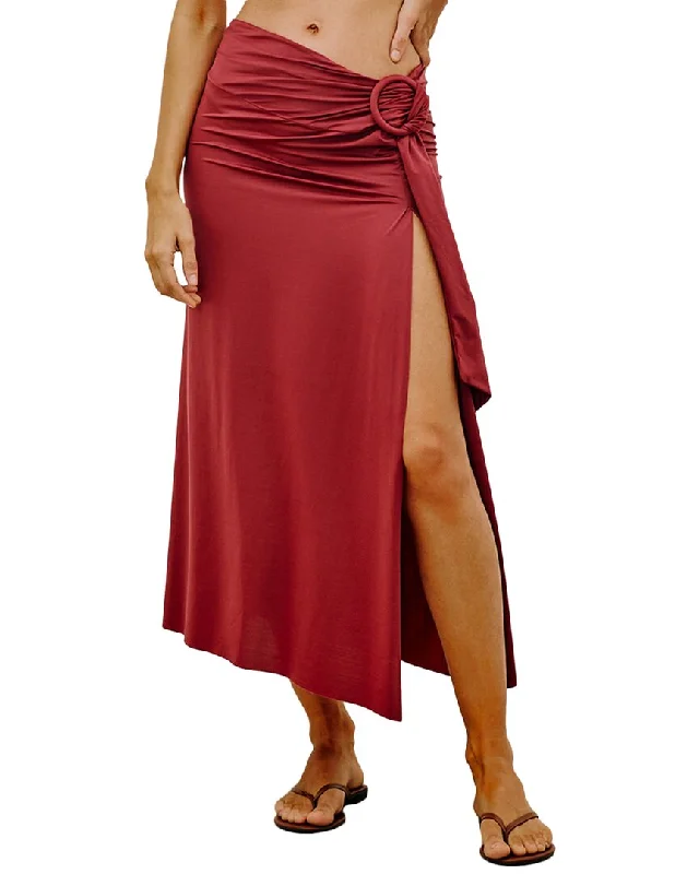 Contemporary Long Skirts for Fashion -ViX Solid Alana Midi Skirt