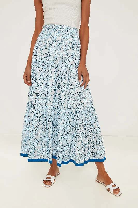 Vintage skirts with 70s-inspired designs -Blue Lucrecia Frilly Maxi Skirt