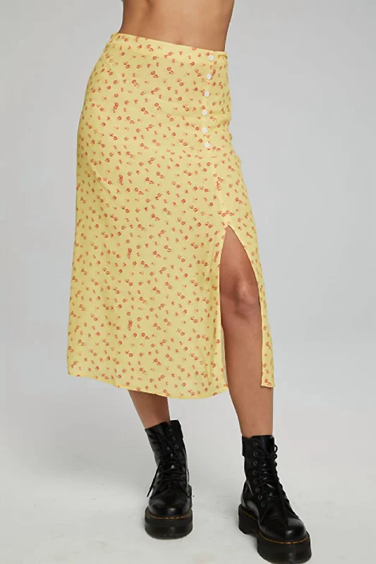 Wrap Long Skirts for Adjustable -Buttercup Ditsy Skirt In Yellow